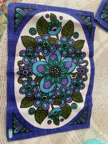 4 Sets de table vintage motif anne 70